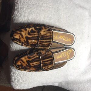 SAM. Leopard Print Pointed Toe Flats - Brown Black